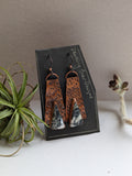 Textured Plate White Buffalo Copper Earrings