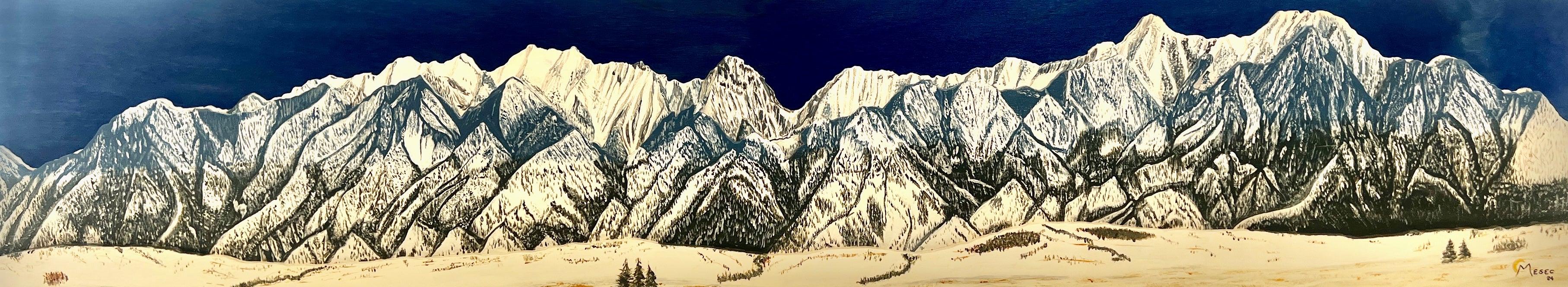 'Bridger Canyon' Unframed 10x43"