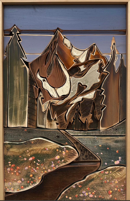 AmandaK-  Wood Art- "Cascades" 17x27