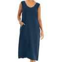 Sleeveless Pocket Linen Dress
