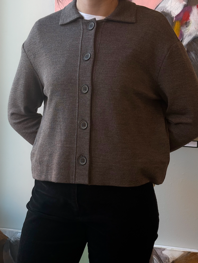 Merino Collared Box Cardi