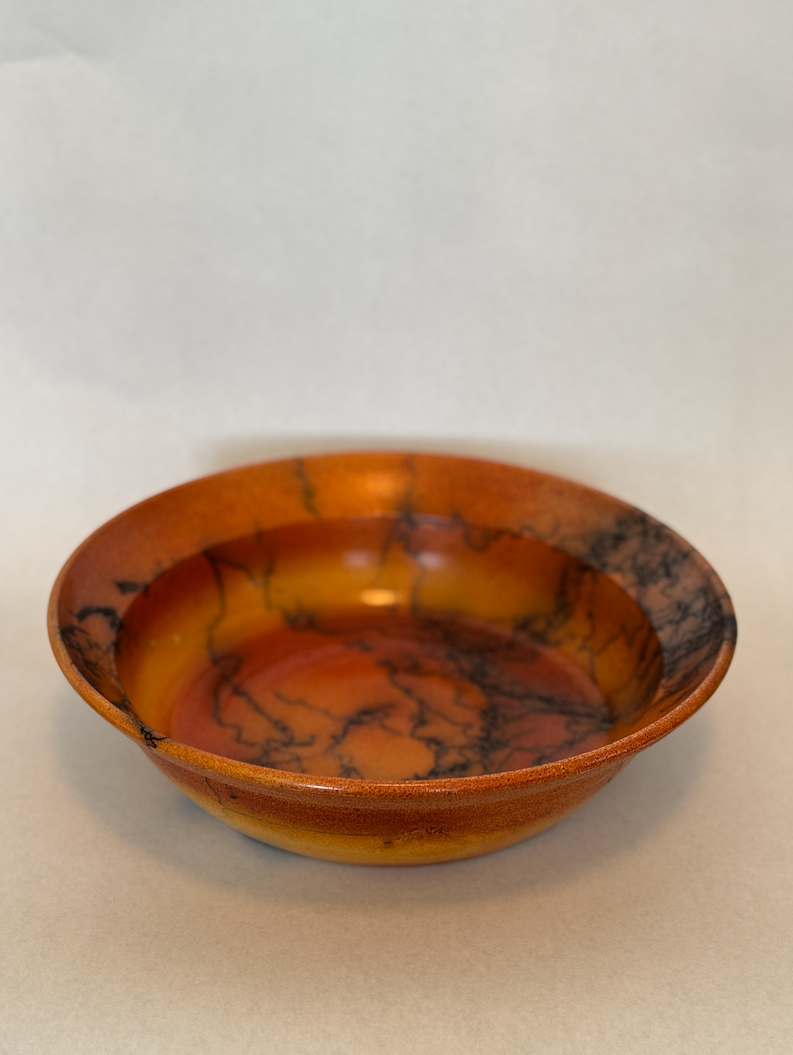 Orange Horse Hair Platter