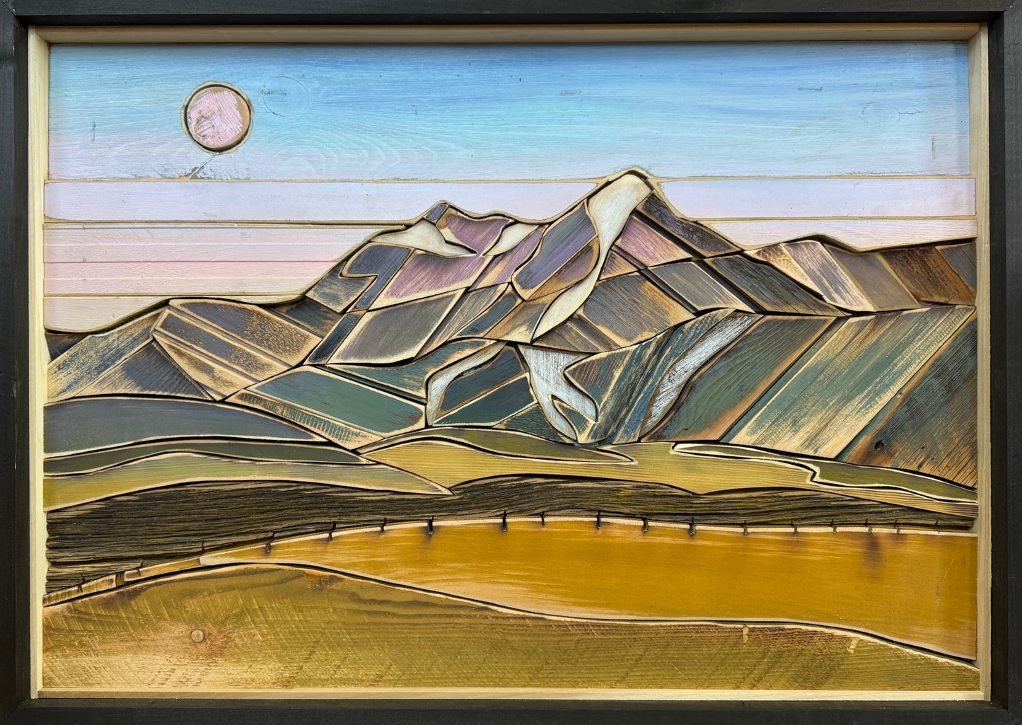 AmandaK-  Wood Art- 'Summer Solstice Moonrise' "38x27"