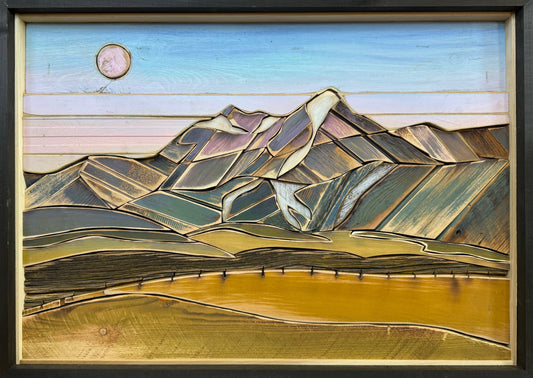 AmandaK-  Wood Art- 'Summer Solstice Moonrise' "38x27"