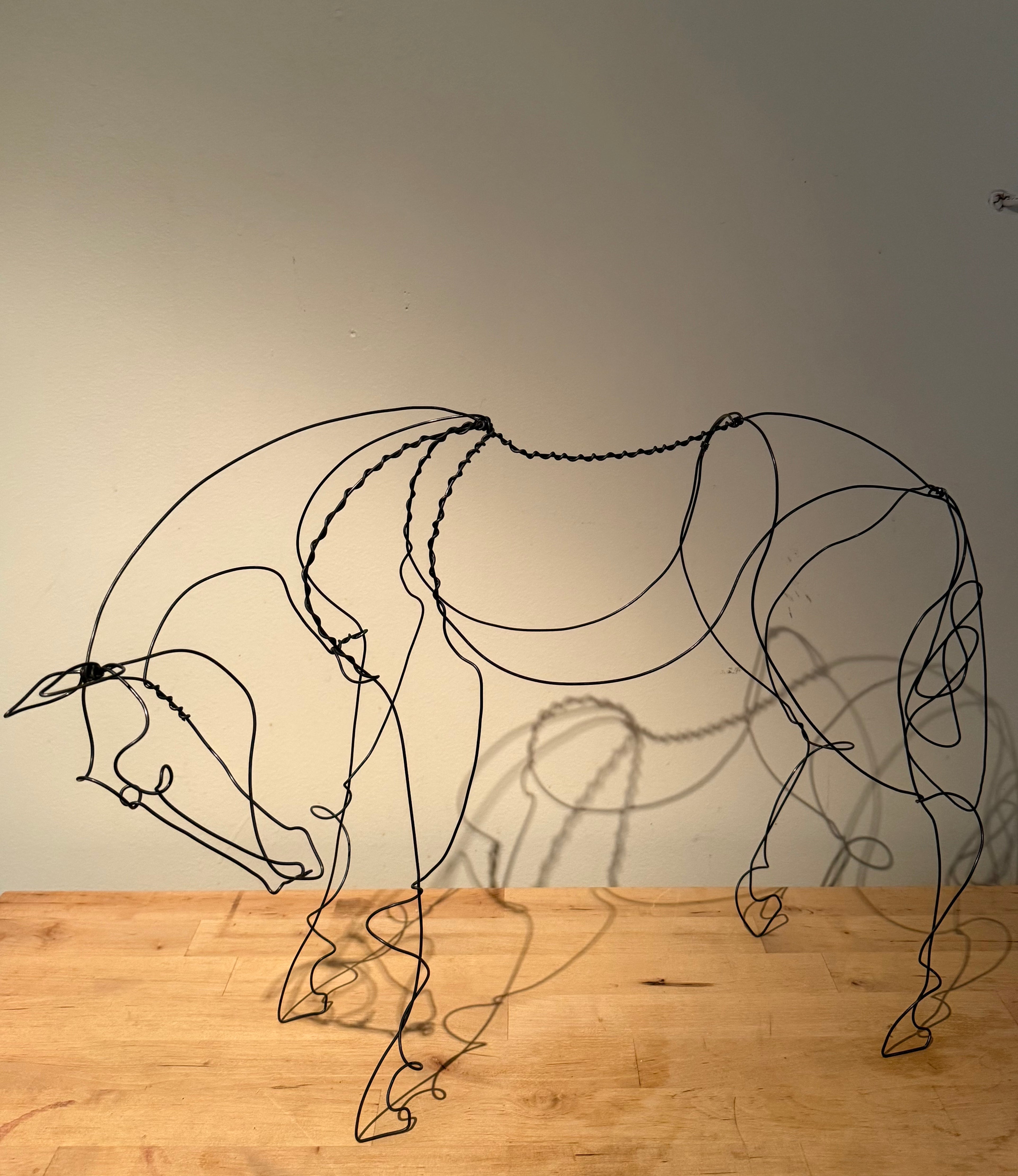 Standing Wire Horse Sculpture 20x15"