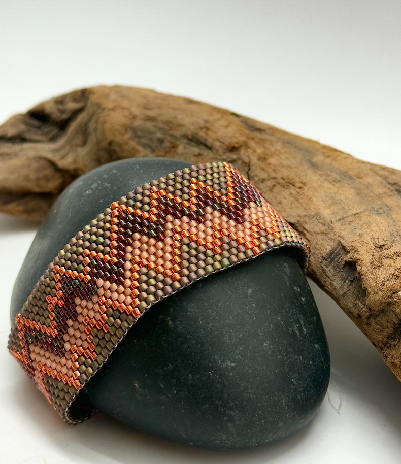 Wide Japanese Glass Bead Bracelets