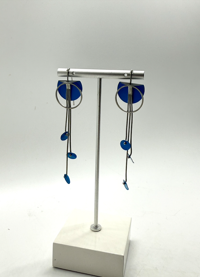 Tall Flat Earrings - Recycled Metal