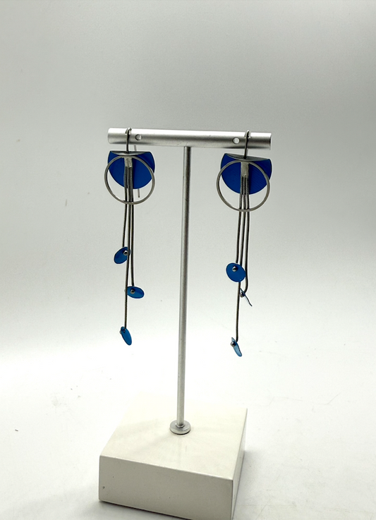 Tall Flat Earrings - Recycled Metal