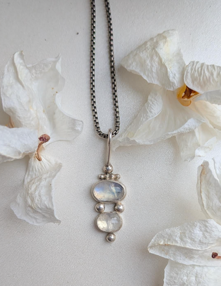 Moonstone Necklace Sterling Silver