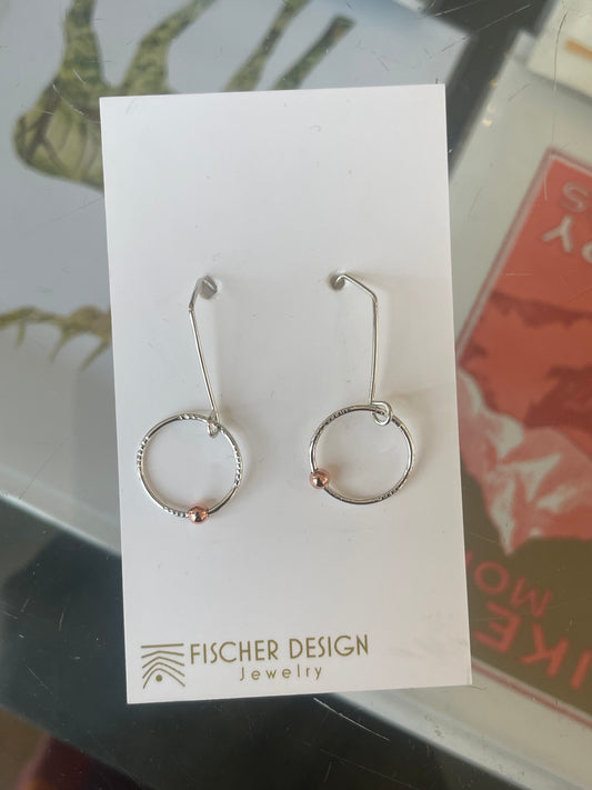 SueF- Silver and Copper Earrings