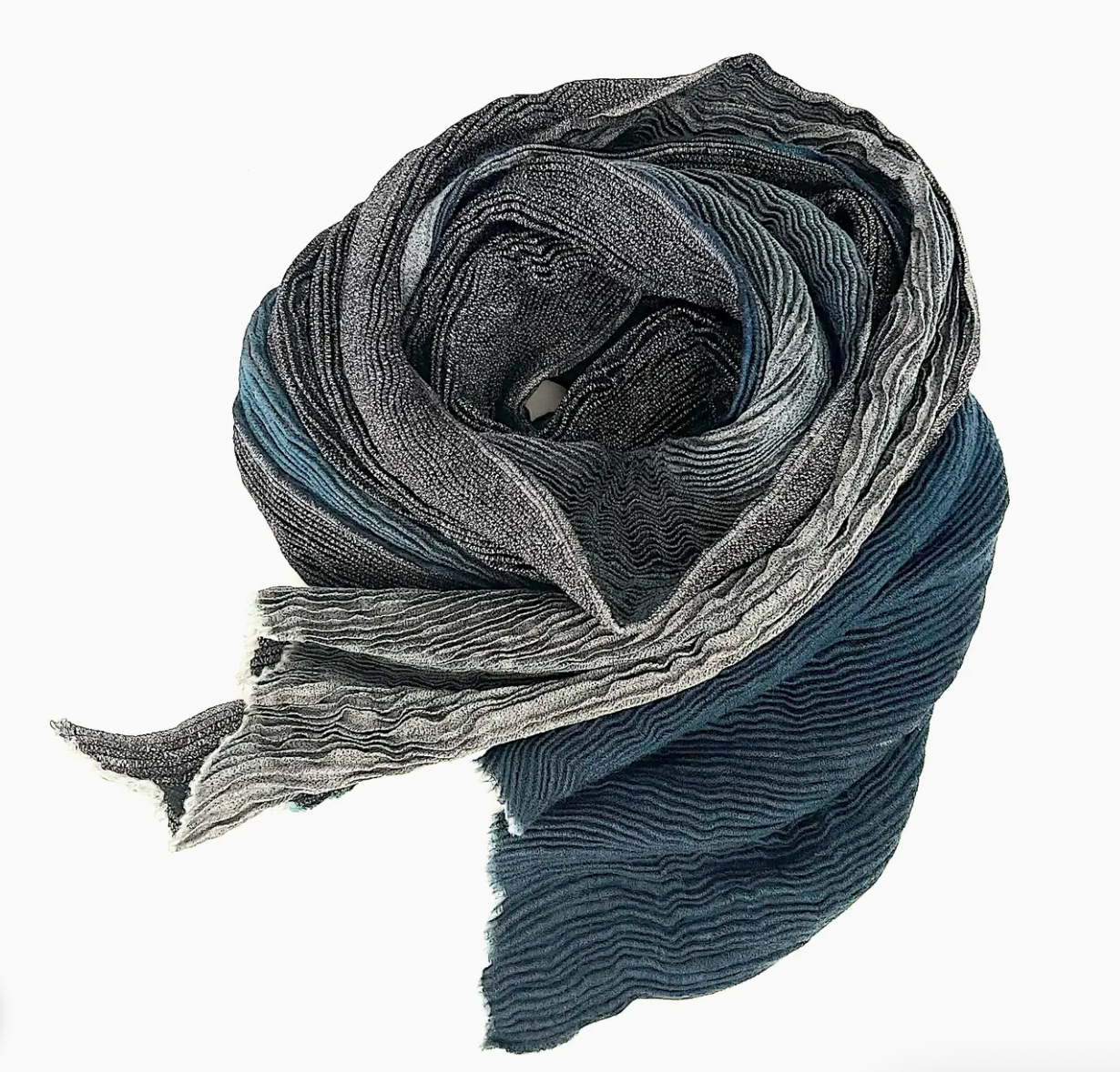 Dyed Crinkled Wool Scarf
