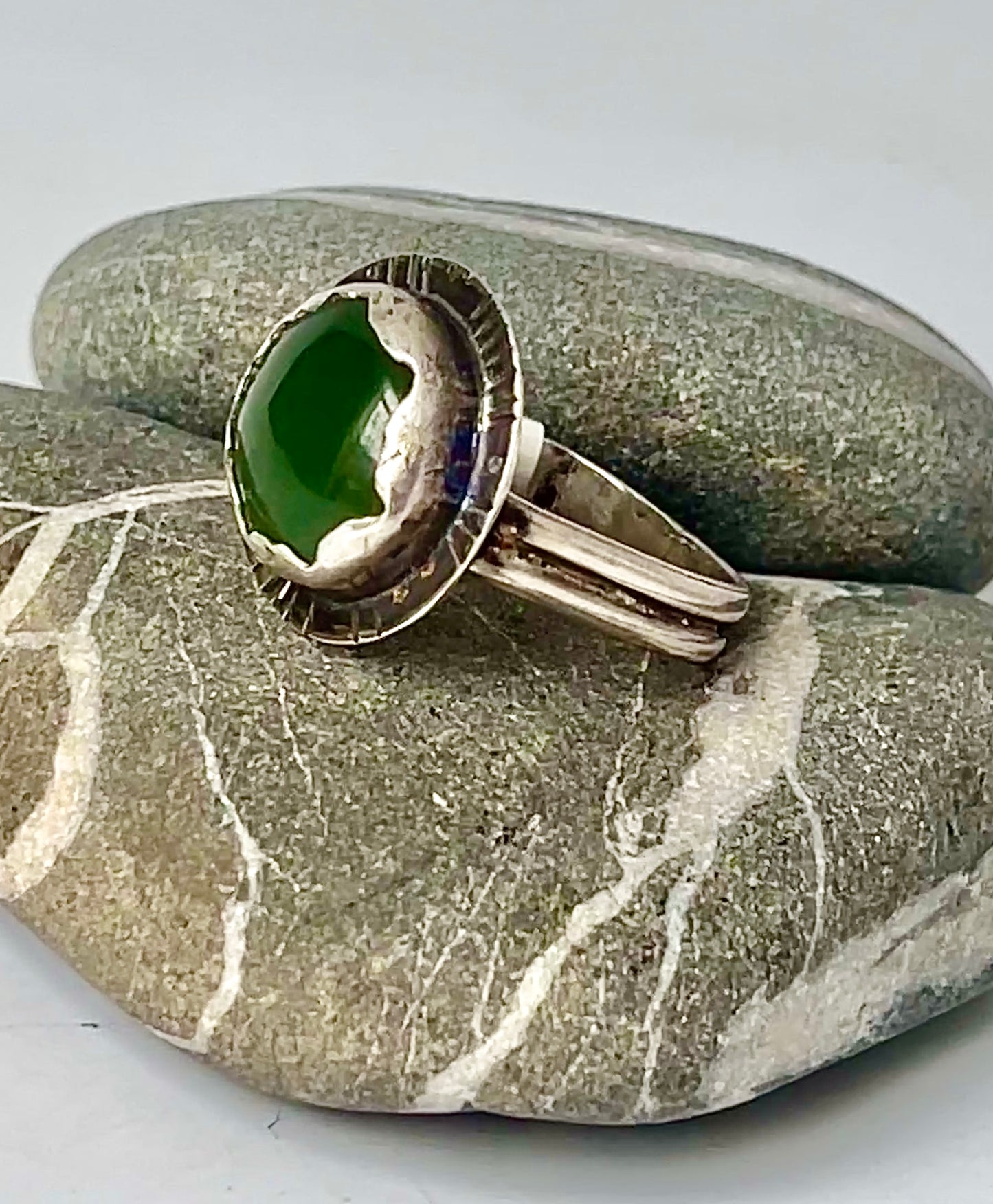 SueF- Wyoming Green Jade Ring