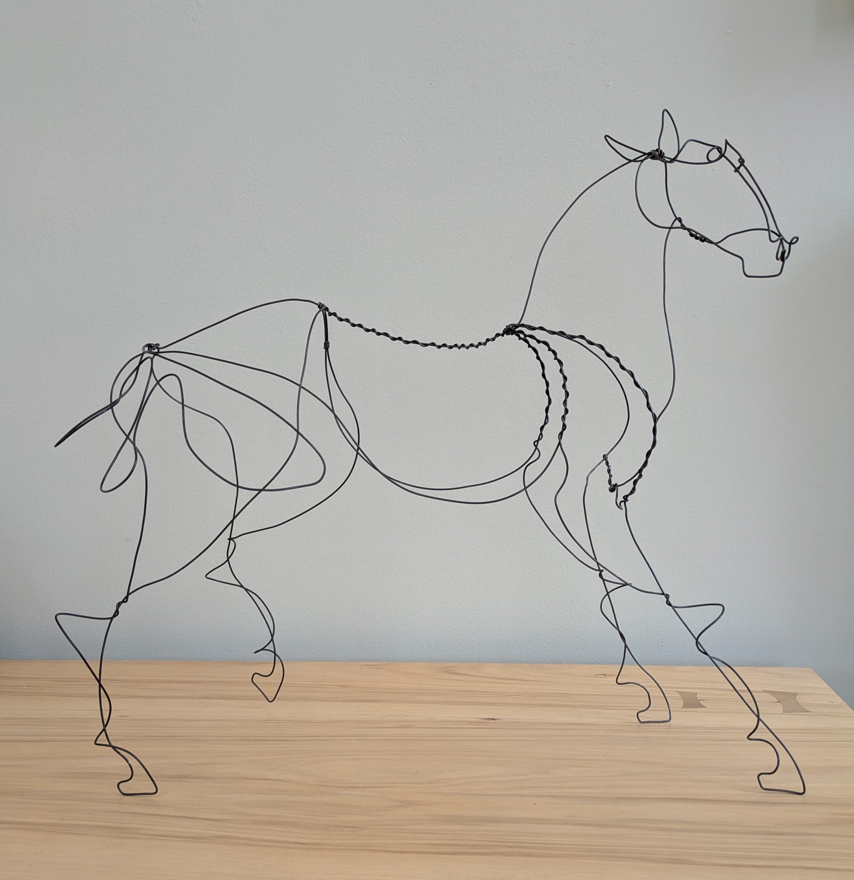 Standing Wire Horse 3 Sculpture 20.5x20.5"