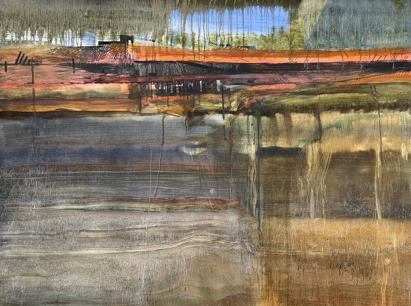 NanParsons- Underground Mine- (Abandoned)- Oil on Board-