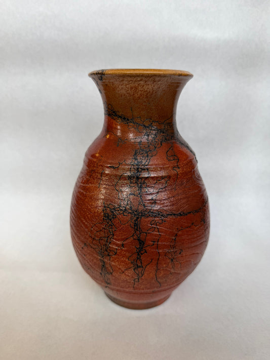 Orange Horse Hair Vase