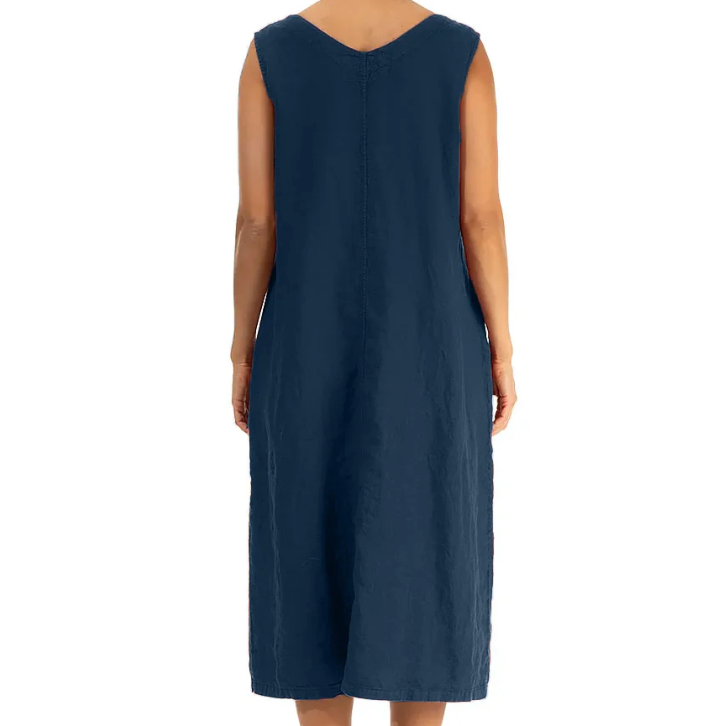 Sleeveless Pocket Linen Dress