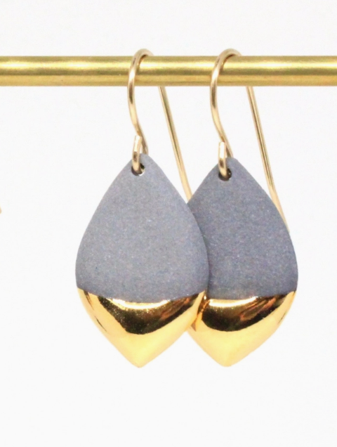 Gold Dipped Porcelain Earrings