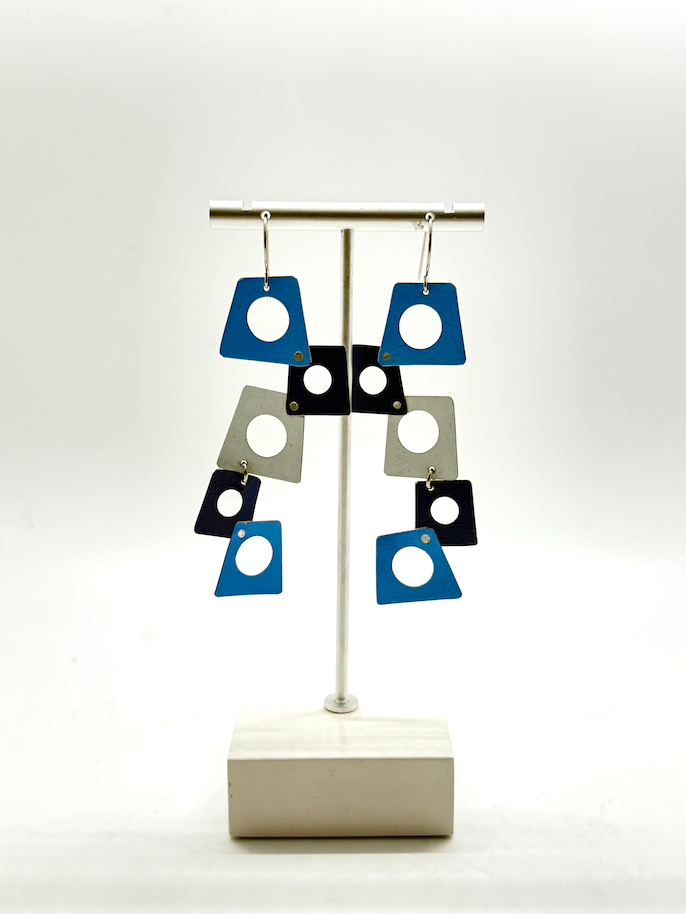 Mod Earrings - Recycled Metal