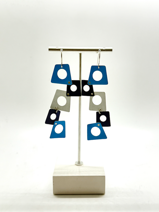 Mod Earrings - Recycled Metal
