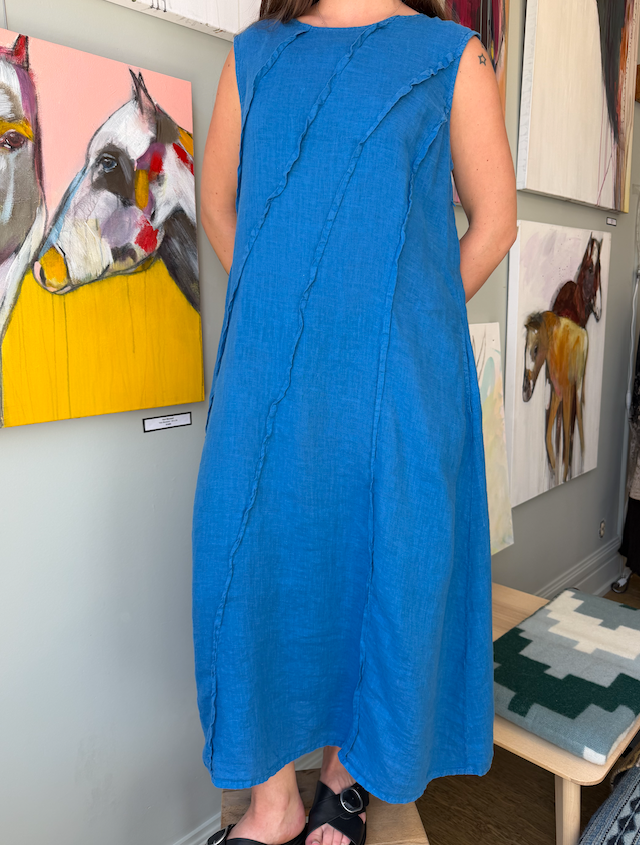 Sleeveless Ribbon Linen Dress