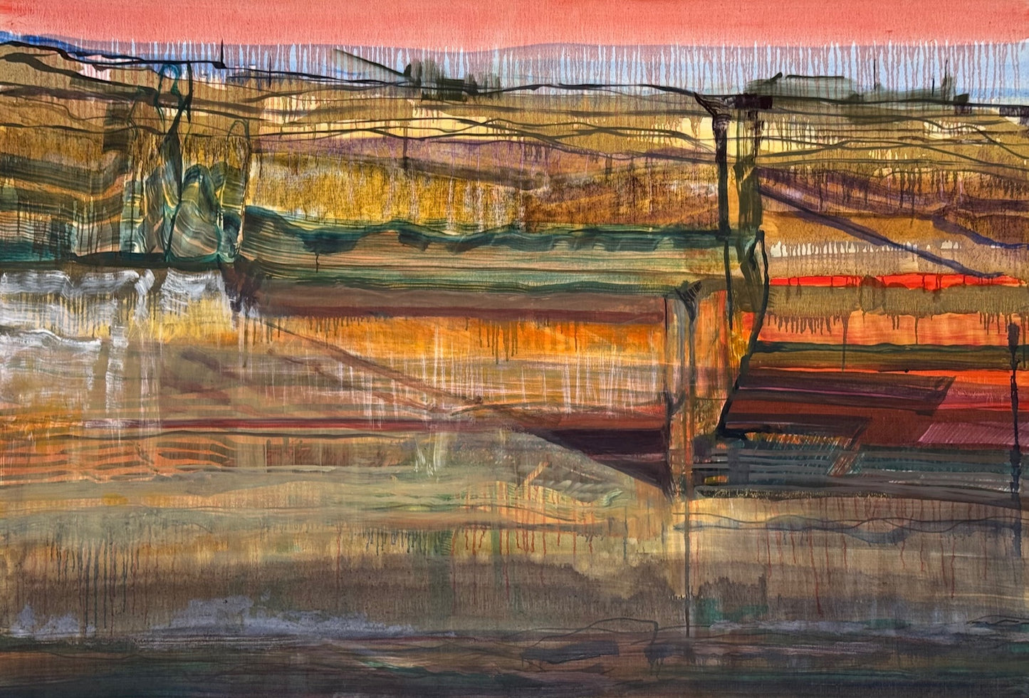 NanParsons- Underground Mine- (Extraction)- Oil on Board-