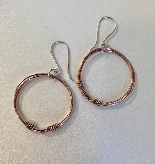 SueF- Earrings with Silver and Copper Mix