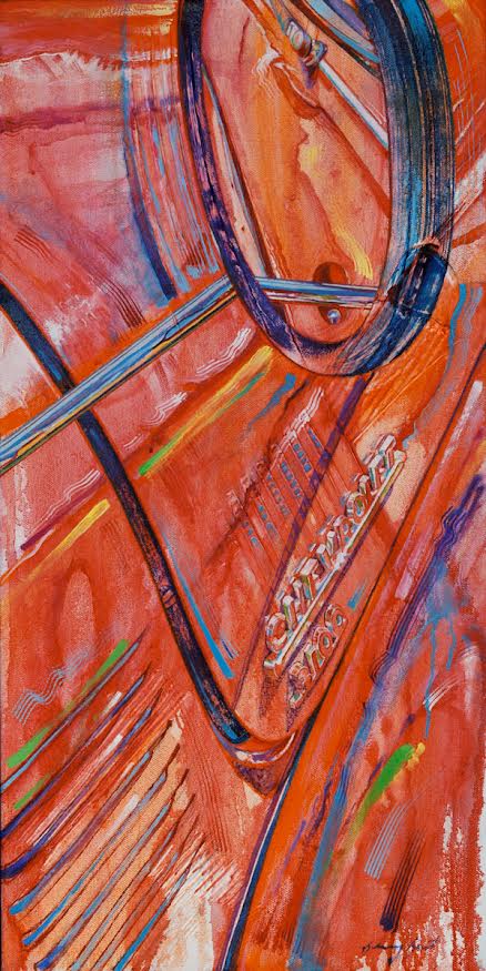 Barb S. Karst- Art- 'Seeing Red'- 24"x 12" 1.5"