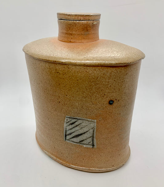 KirkB-Large Whiskey Jar/Vase Salt Fire 6"x6.5"