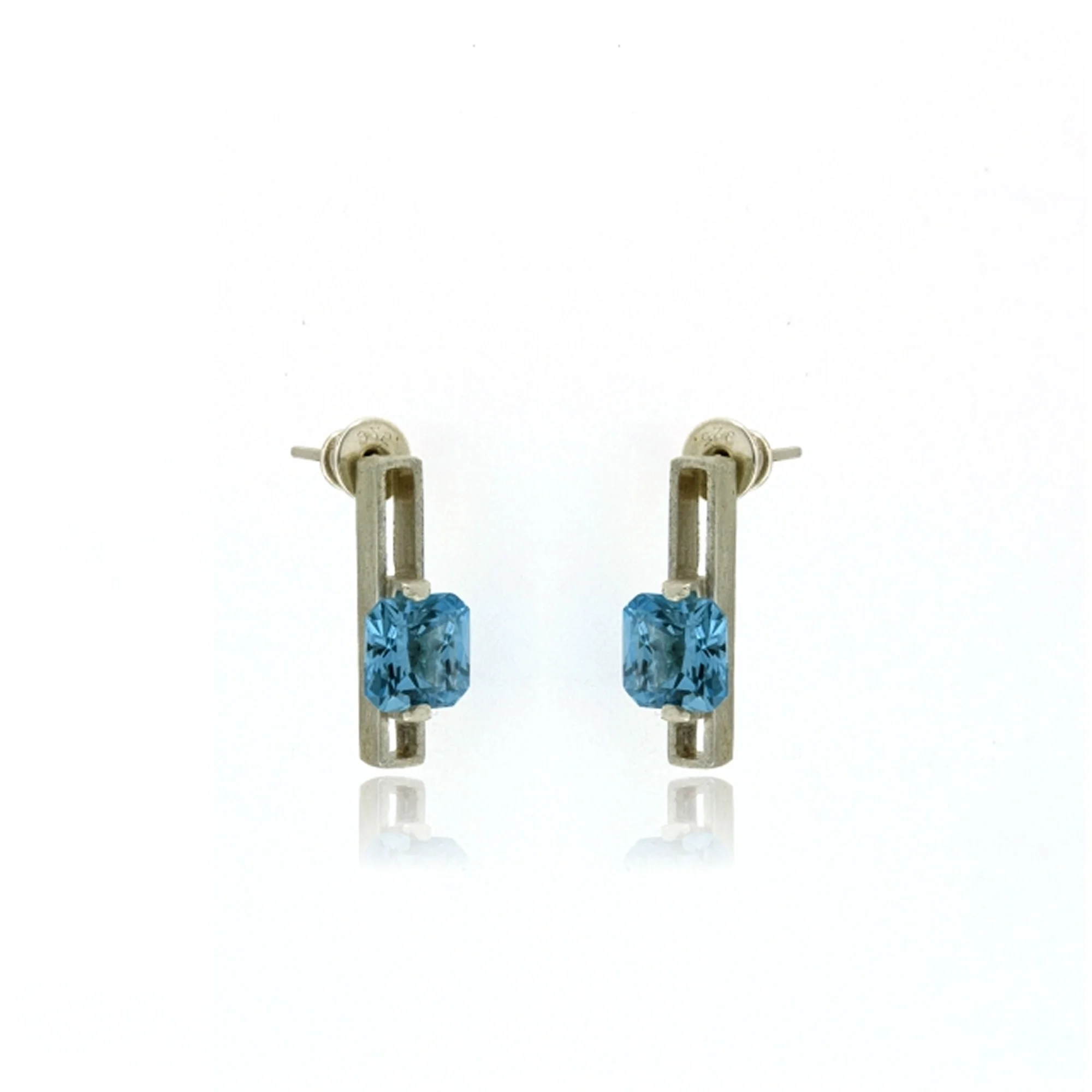 Blue Gemstone Post Earring