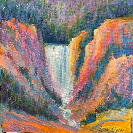 KarenG- Painting- "Lower Yellowstone Falls" 10x10