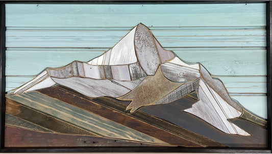 AmandaK-  Wood Art- "Lone Peak, Big Sky Montana" 51x29
