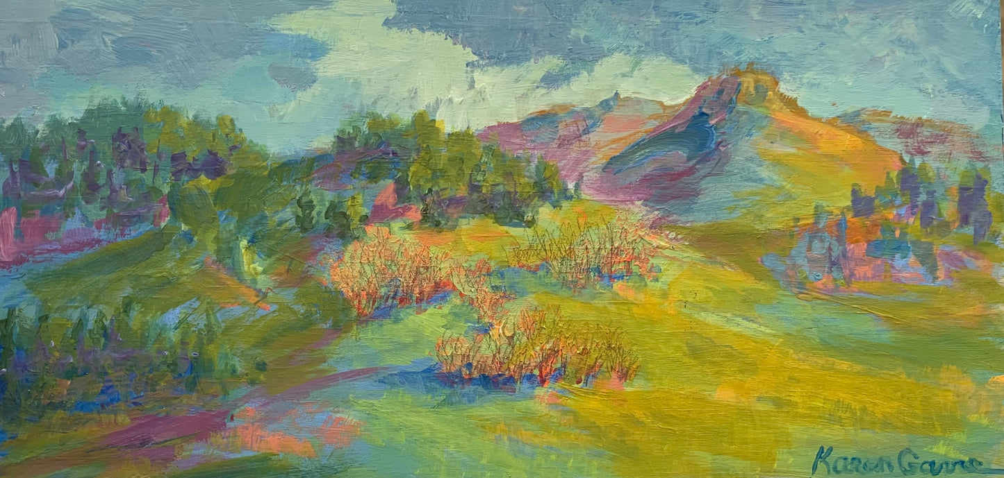 KarenG- Painting- "Hillside Beauty" 6x12