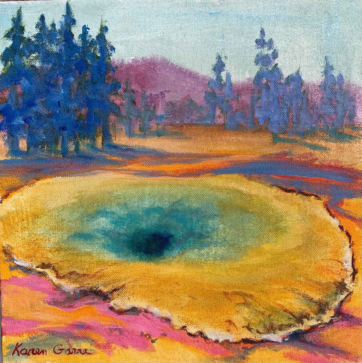 KarenG- Painting- "Morning Glory Pool" 10x10