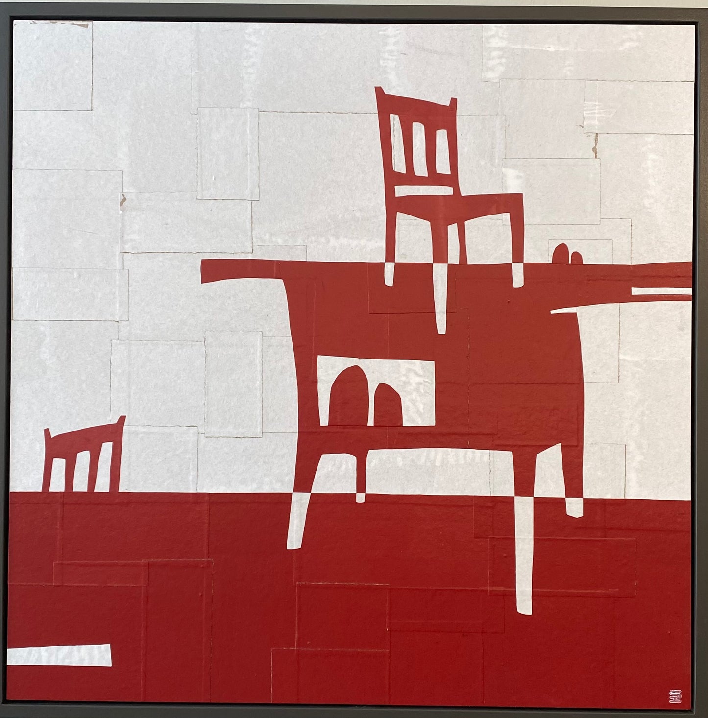 ScotH-Framed Art "Red Chair" #5 25x25